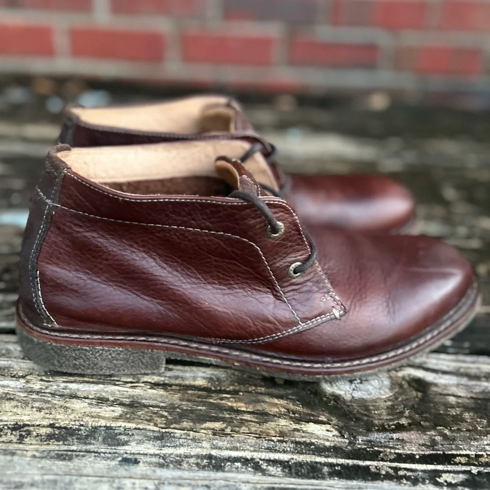 Lucky Brand Mason Brown Leather Lace Up Size 9 Chukka Boots